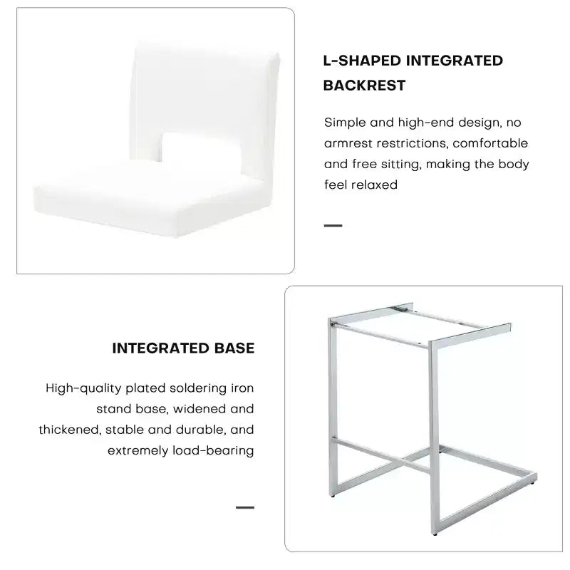 Tabourets de bar modernes en cuir PU sans accoudoirs Chaises de cuisine rembourrées