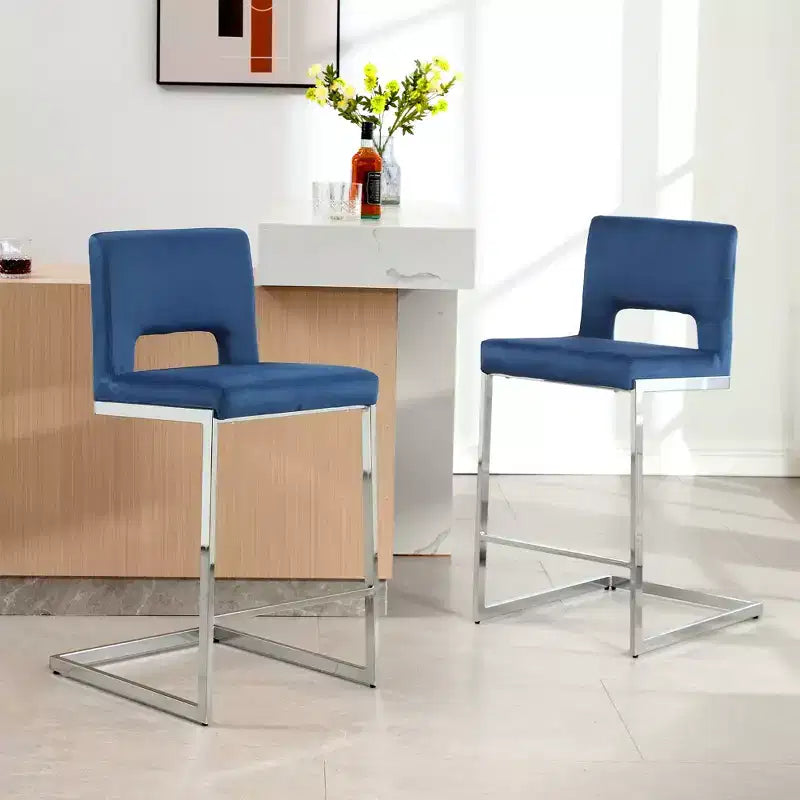 Tabourets de bar modernes en cuir PU sans accoudoirs Chaises de cuisine rembourrées