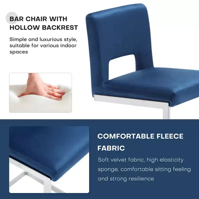 Tabourets de bar modernes en cuir PU sans accoudoirs Chaises de cuisine rembourrées
