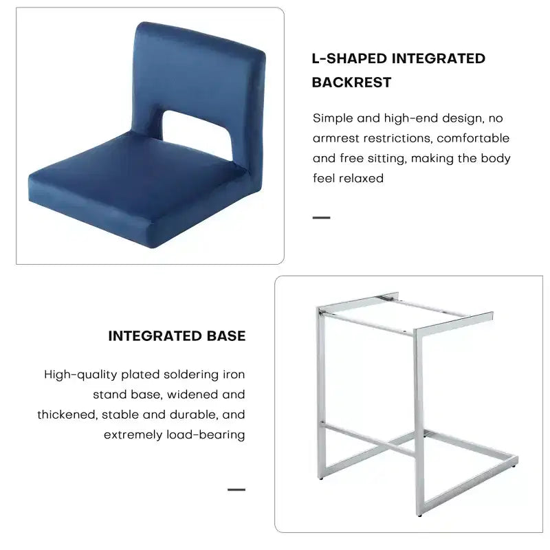 Tabourets de bar modernes en cuir PU sans accoudoirs Chaises de cuisine rembourrées