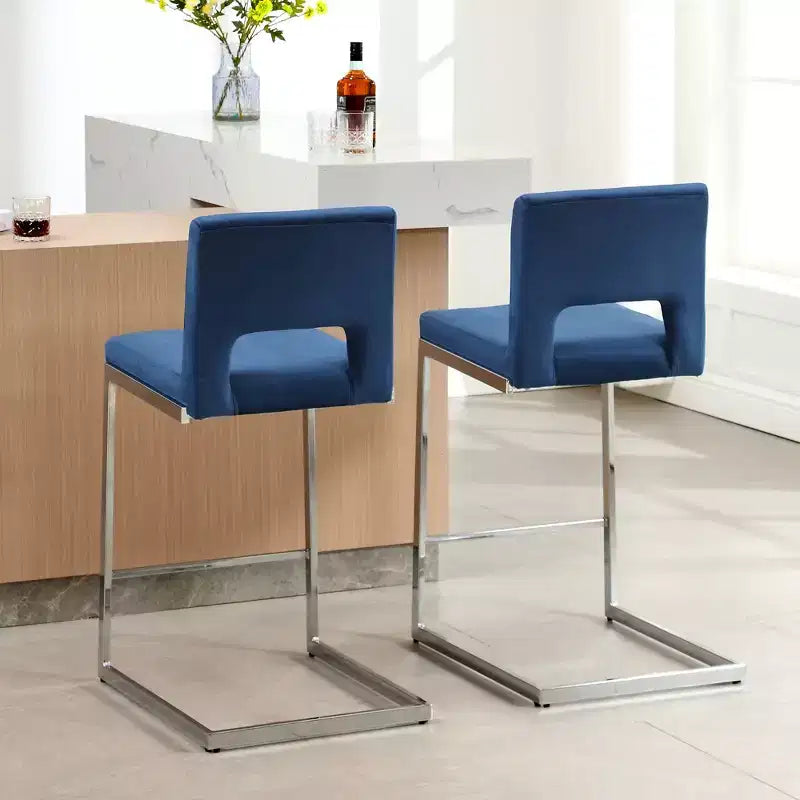 Tabourets de bar modernes en cuir PU sans accoudoirs Chaises de cuisine rembourrées
