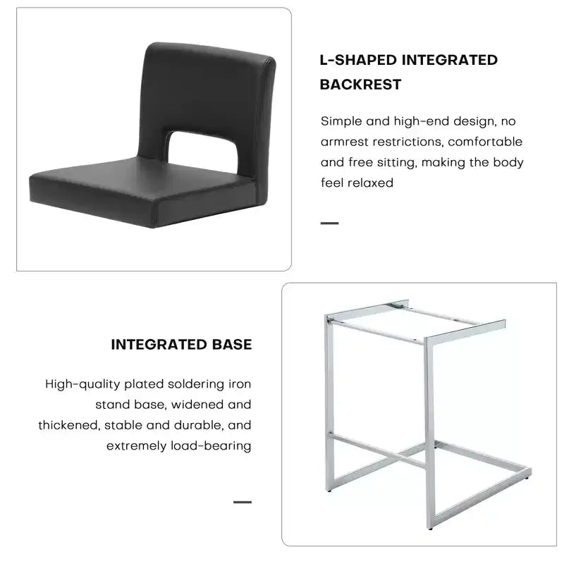 Tabourets de bar modernes en cuir PU sans accoudoirs Chaises de cuisine rembourrées