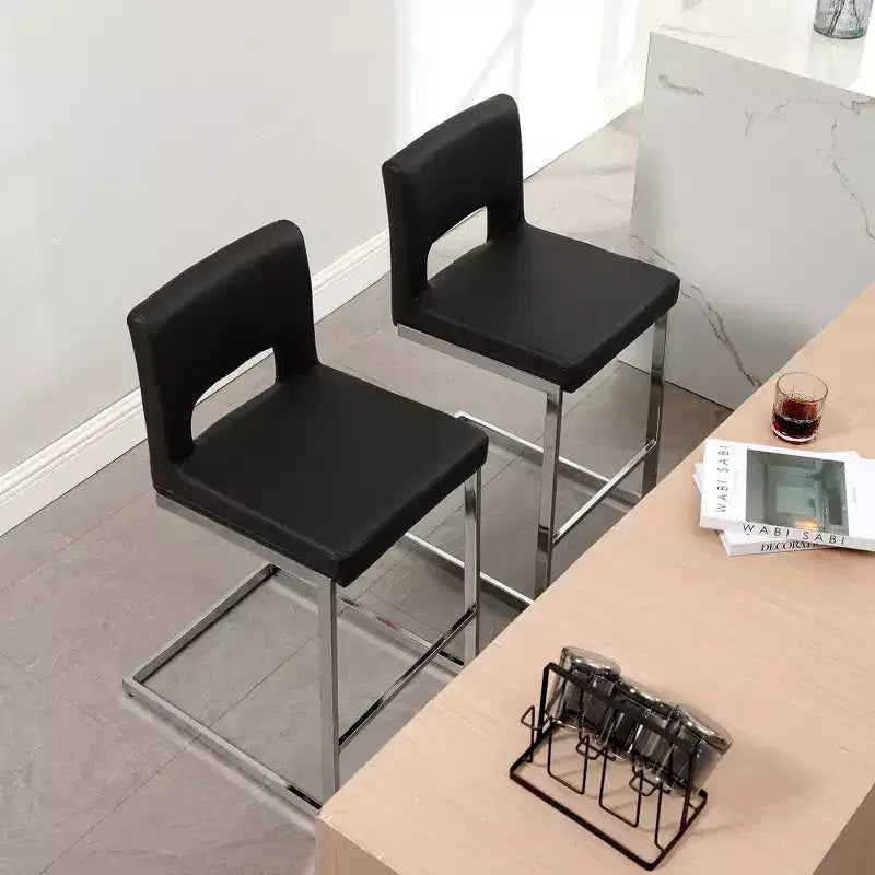 Tabourets de bar modernes en cuir PU sans accoudoirs Chaises de cuisine rembourrées