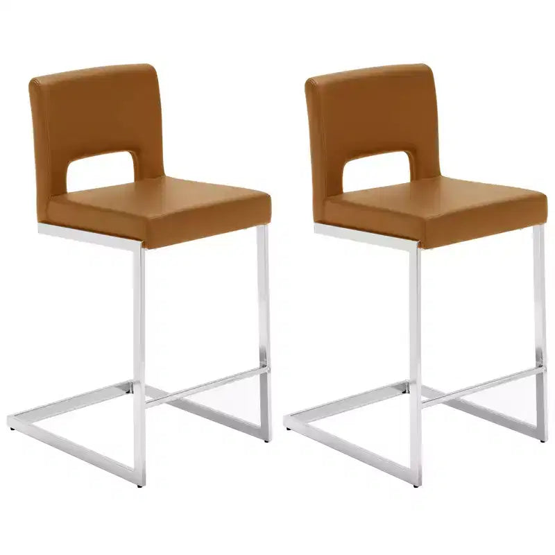 Tabourets de bar modernes en cuir PU sans accoudoirs Chaises de cuisine rembourrées
