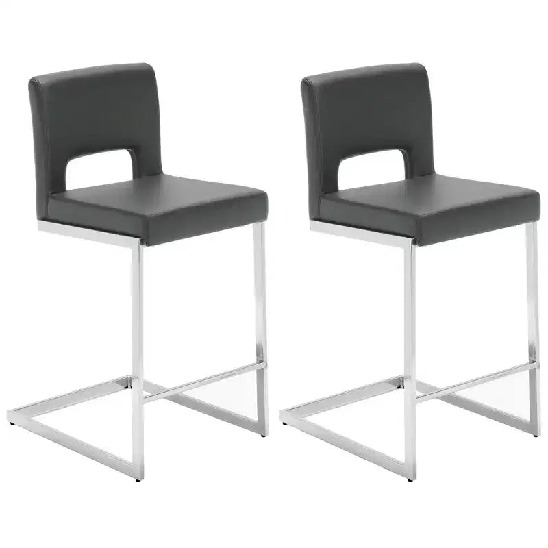 Tabourets de bar modernes en cuir PU sans accoudoirs Chaises de cuisine rembourrées