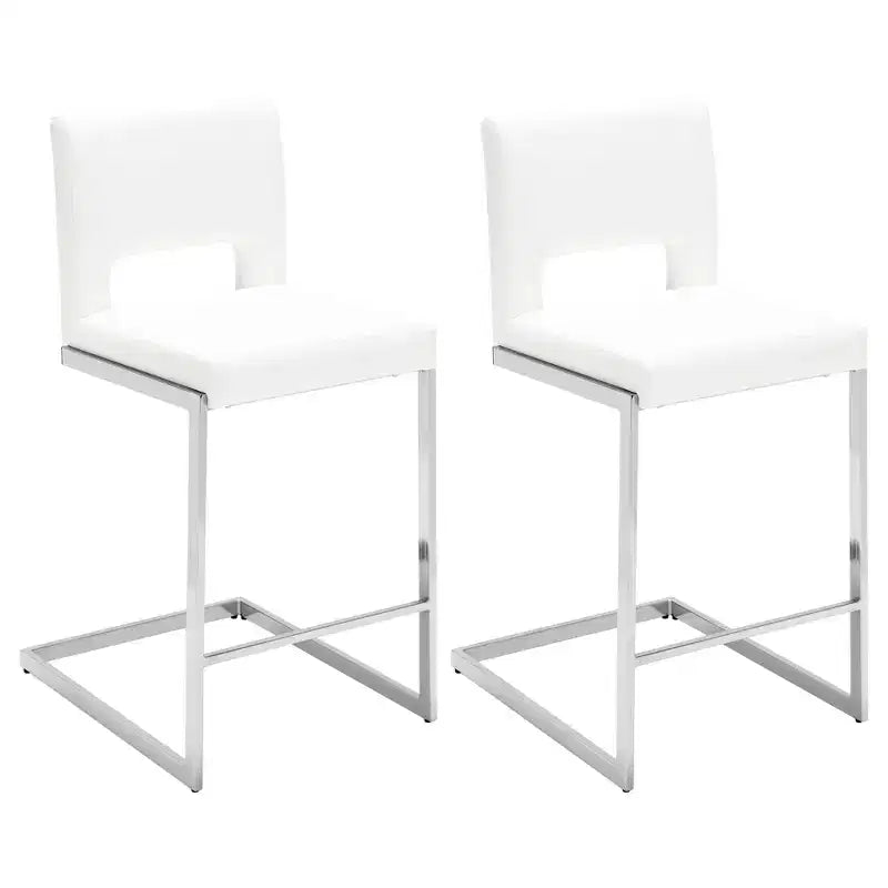 Tabourets de bar modernes en cuir PU sans accoudoirs Chaises de cuisine rembourrées