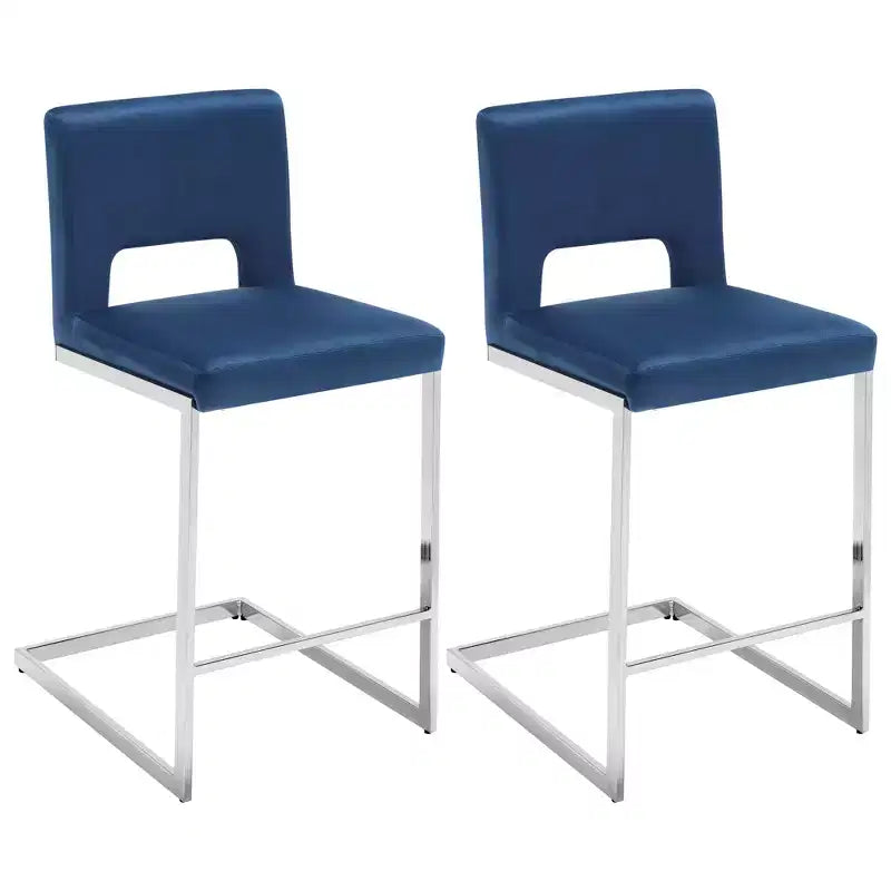Tabourets de bar modernes en cuir PU sans accoudoirs Chaises de cuisine rembourrées