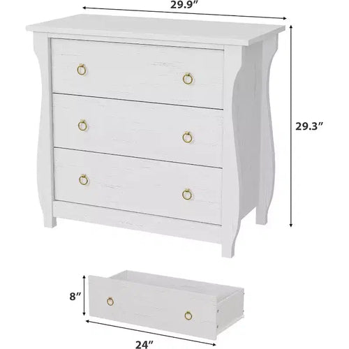 Commode à 3 tiroirs pour chambre à coucher, commode de rangement autonome en bois