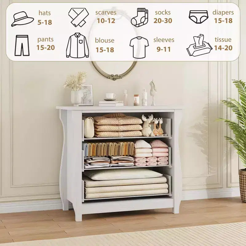 Commode à 3 tiroirs pour chambre à coucher, commode de rangement autonome en bois