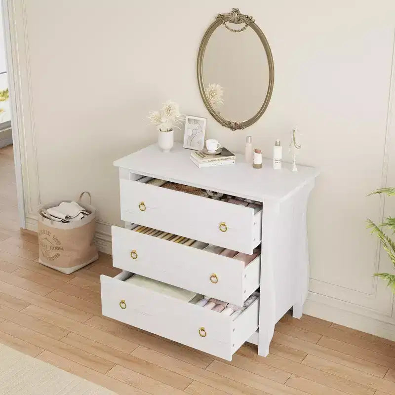 Commode à 3 tiroirs pour chambre à coucher, commode de rangement autonome en bois