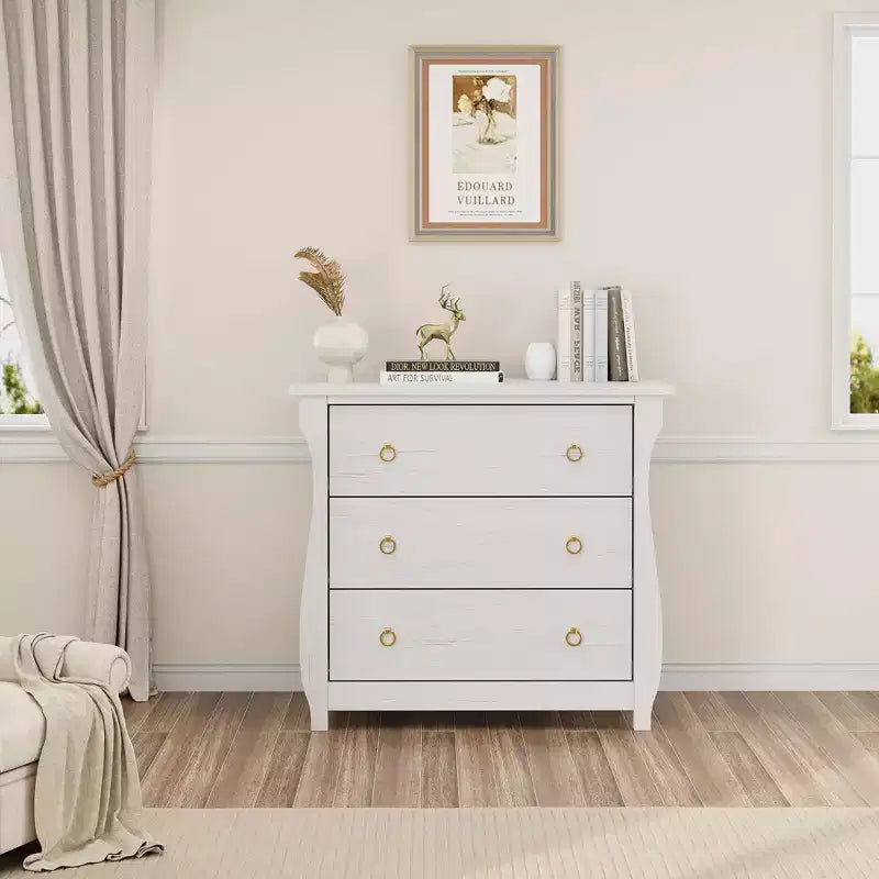 Commode à 3 tiroirs pour chambre à coucher, commode de rangement autonome en bois