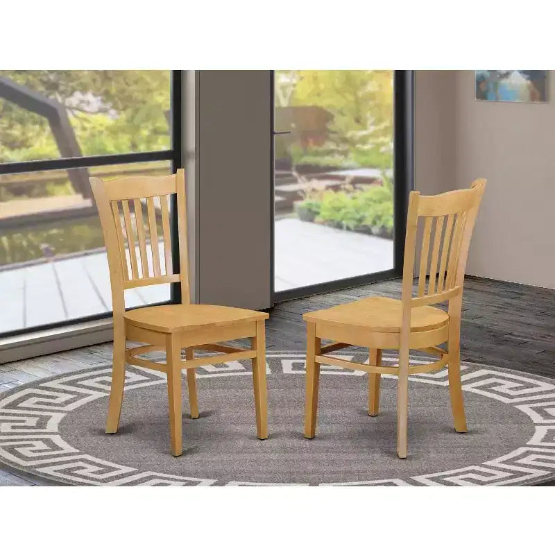 Chaise de salle à manger « Sophistication » de banlieue avec siège en bois, lot de 2