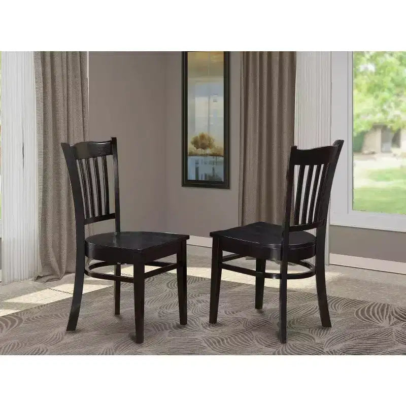 Chaise de salle à manger « Sophistication » de banlieue avec siège en bois, lot de 2