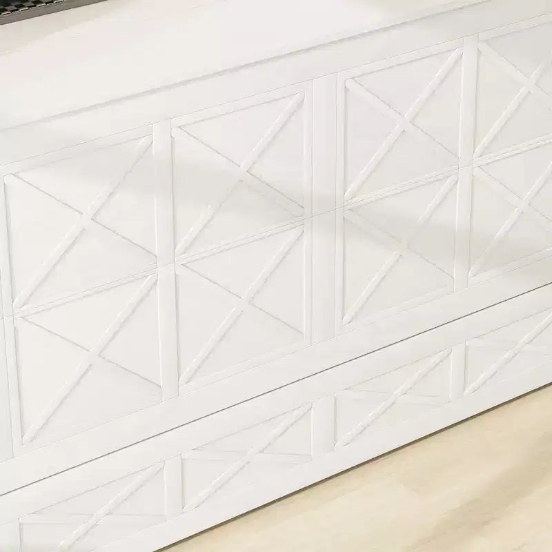 Keloyid Haimyy Solid Wood Frame Queen Murphy Bed Chest with Built-in Charger and Strong Drawer