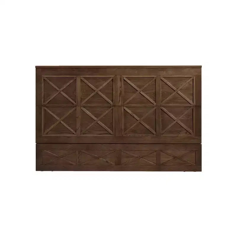Keloyid Haimyy Solid Wood Frame Queen Murphy Bed Chest with Built-in Charger and Strong Drawer