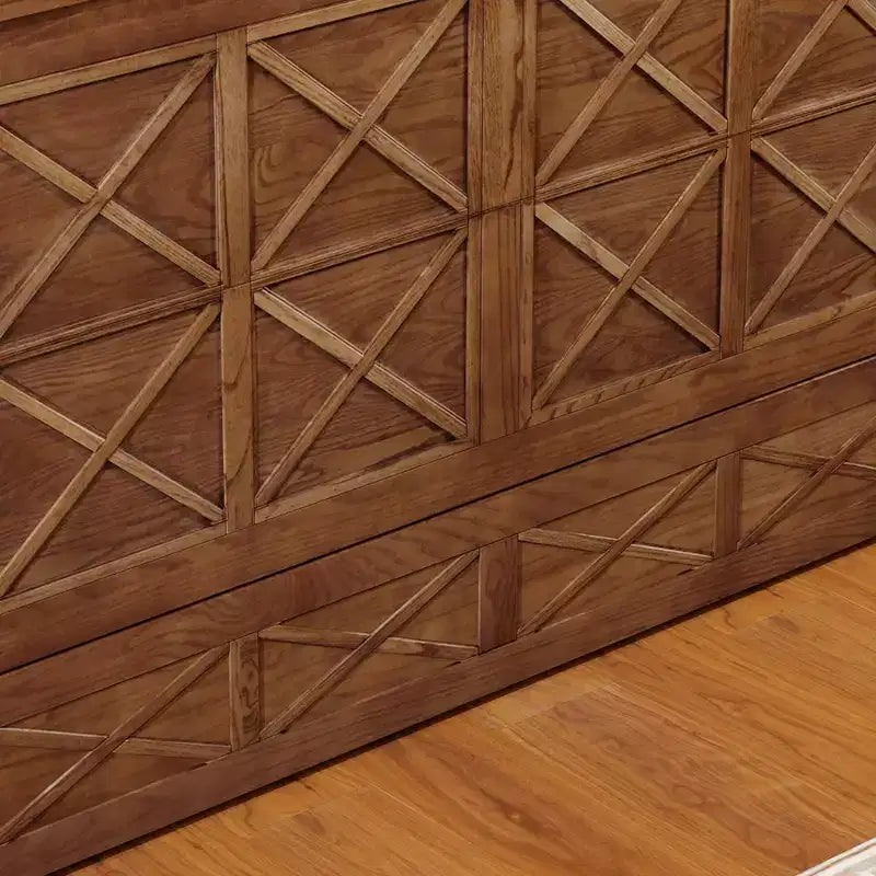 Keloyid Haimyy Solid Wood Frame Queen Murphy Bed Chest with Built-in Charger and Strong Drawer