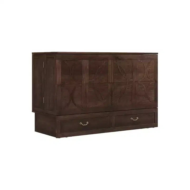 Keloyid Haimyy Solid Wood Frame Queen Murphy Bed Chest with Built-in Charger and Strong Drawer