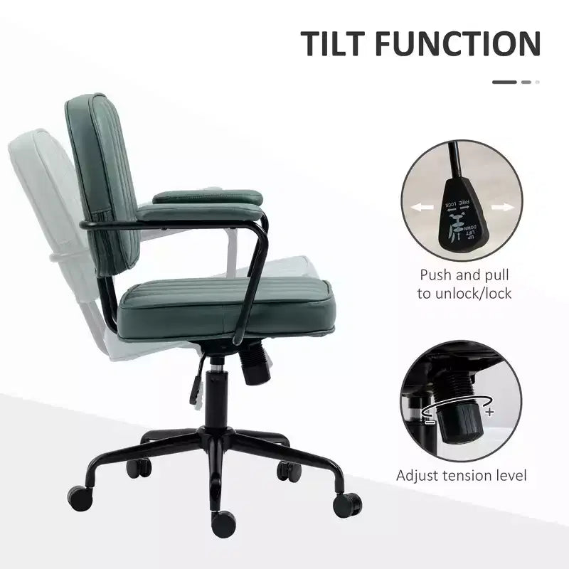 Okak Ergonomic Office Chair with Adjustable Lumbar Support, Upholstered Computer Chair with Adjustable Headrest and Armrest for Home, Office
