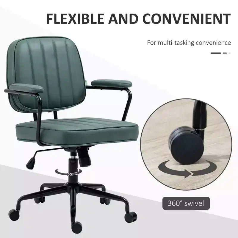 Okak Ergonomic Office Chair with Adjustable Lumbar Support, Upholstered Computer Chair with Adjustable Headrest and Armrest for Home, Office