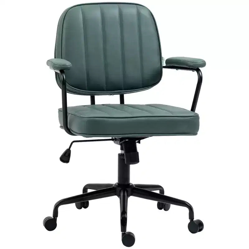 Okak Ergonomic Office Chair with Adjustable Lumbar Support, Upholstered Computer Chair with Adjustable Headrest and Armrest for Home, Office