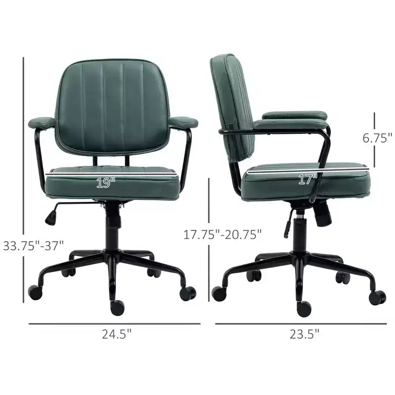 Okak Ergonomic Office Chair with Adjustable Lumbar Support, Upholstered Computer Chair with Adjustable Headrest and Armrest for Home, Office