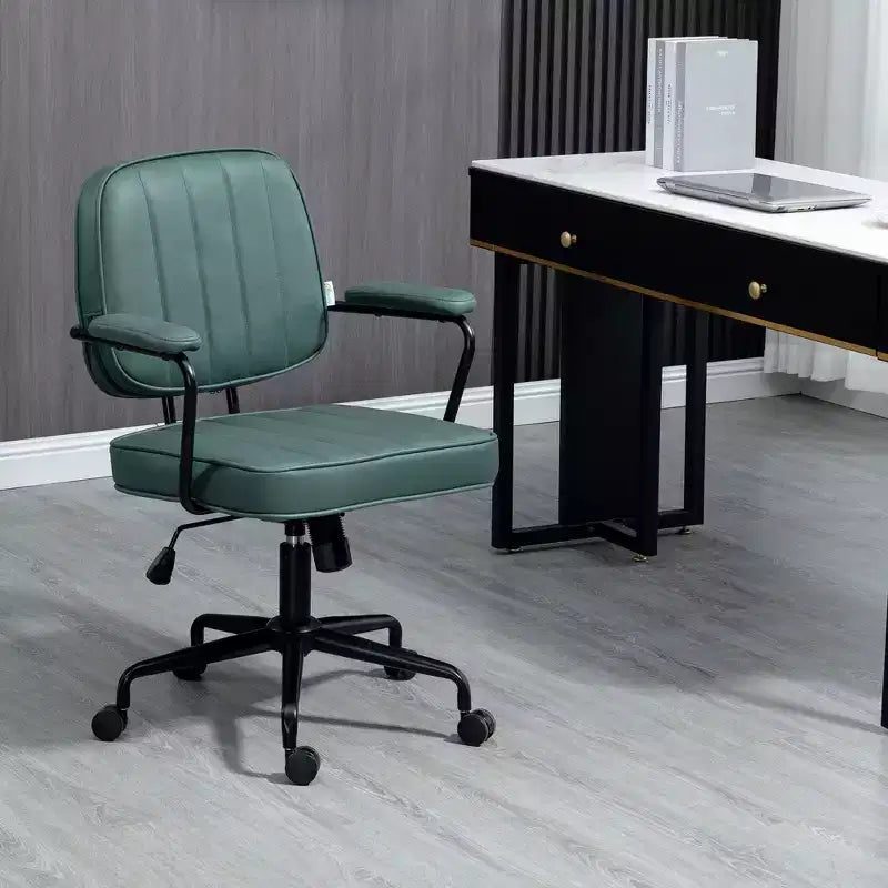 Okak Ergonomic Office Chair with Adjustable Lumbar Support, Upholstered Computer Chair with Adjustable Headrest and Armrest for Home, Office