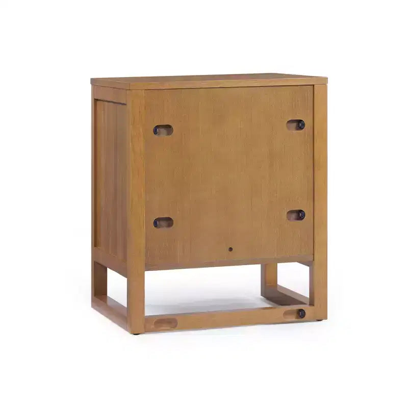 Hatteras Modern Boho 2-Drawer Nightstand with Solid Wood & Natural Rattan Accents-Teamson Home