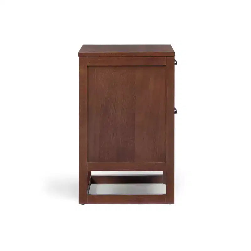 Hatteras Modern Boho 2-Drawer Nightstand with Solid Wood & Natural Rattan Accents-Teamson Home