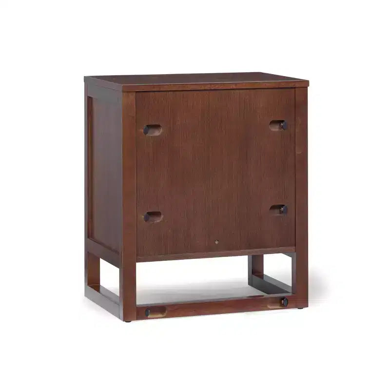 Hatteras Modern Boho 2-Drawer Nightstand with Solid Wood & Natural Rattan Accents-Teamson Home