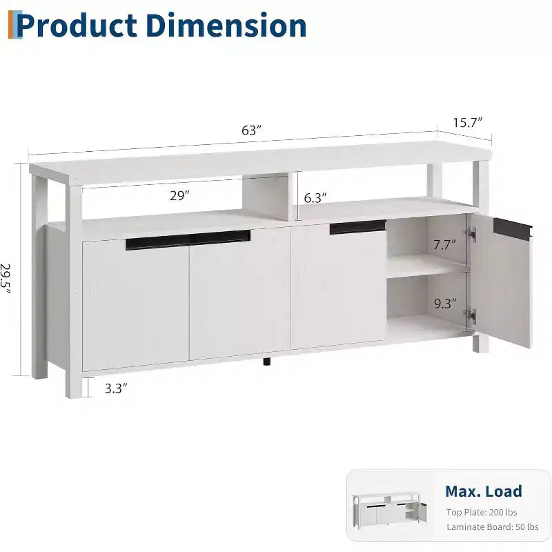 COZONY Farmhouse TV Stand for 70 Inch TV, Tall Entertainment Center with Storage and Adjustable Shelves for Living Room
