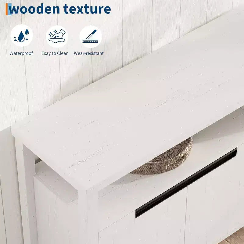 COZONY Farmhouse TV Stand for 70 Inch TV, Tall Entertainment Center with Storage and Adjustable Shelves for Living Room