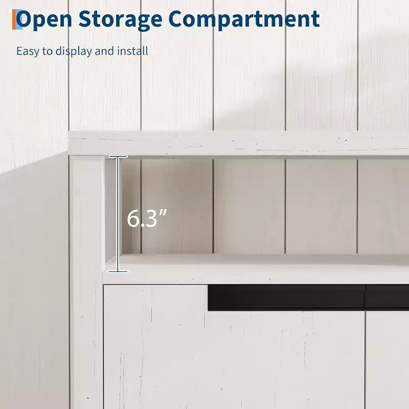 COZONY Farmhouse TV Stand for 70 Inch TV, Tall Entertainment Center with Storage and Adjustable Shelves for Living Room