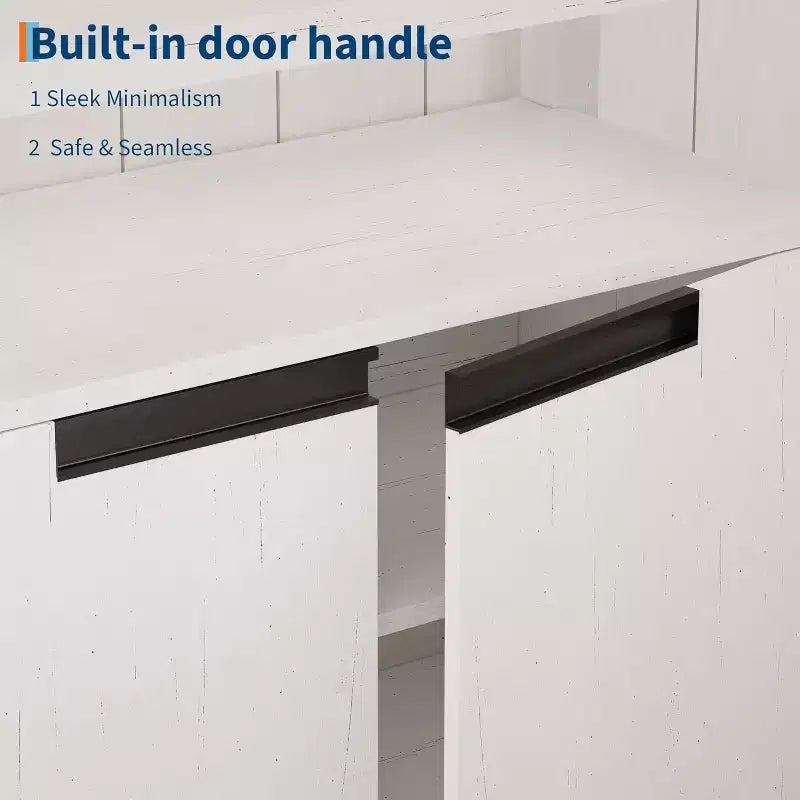 COZONY Farmhouse TV Stand for 70 Inch TV, Tall Entertainment Center with Storage and Adjustable Shelves for Living Room