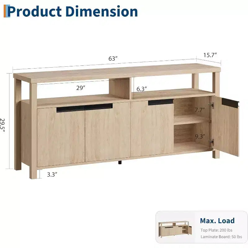 COZONY Farmhouse TV Stand for 70 Inch TV, Tall Entertainment Center with Storage and Adjustable Shelves for Living Room