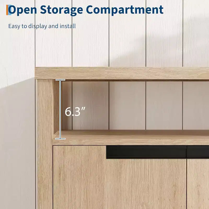 COZONY Farmhouse TV Stand for 70 Inch TV, Tall Entertainment Center with Storage and Adjustable Shelves for Living Room