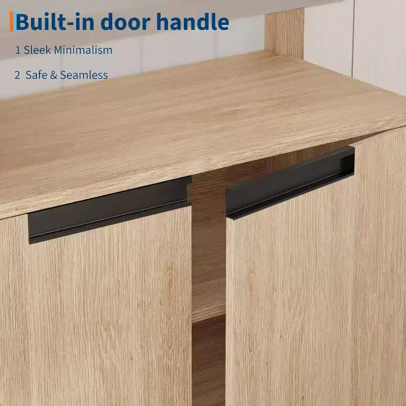 COZONY Farmhouse TV Stand for 70 Inch TV, Tall Entertainment Center with Storage and Adjustable Shelves for Living Room
