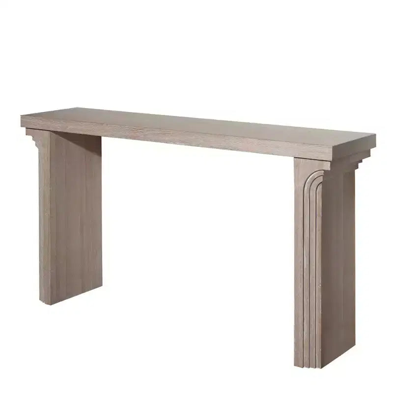 Okak 58IN Minimalist Console Table with Curved Leg Design, Hallway Table with Thick Tabletop and Legs, Entryway Table for Living Room, Foyer