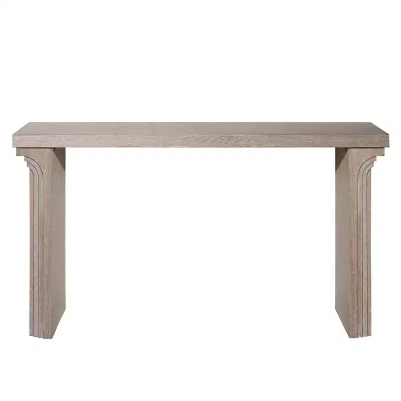 Okak 58IN Minimalist Console Table with Curved Leg Design, Hallway Table with Thick Tabletop and Legs, Entryway Table for Living Room, Foyer