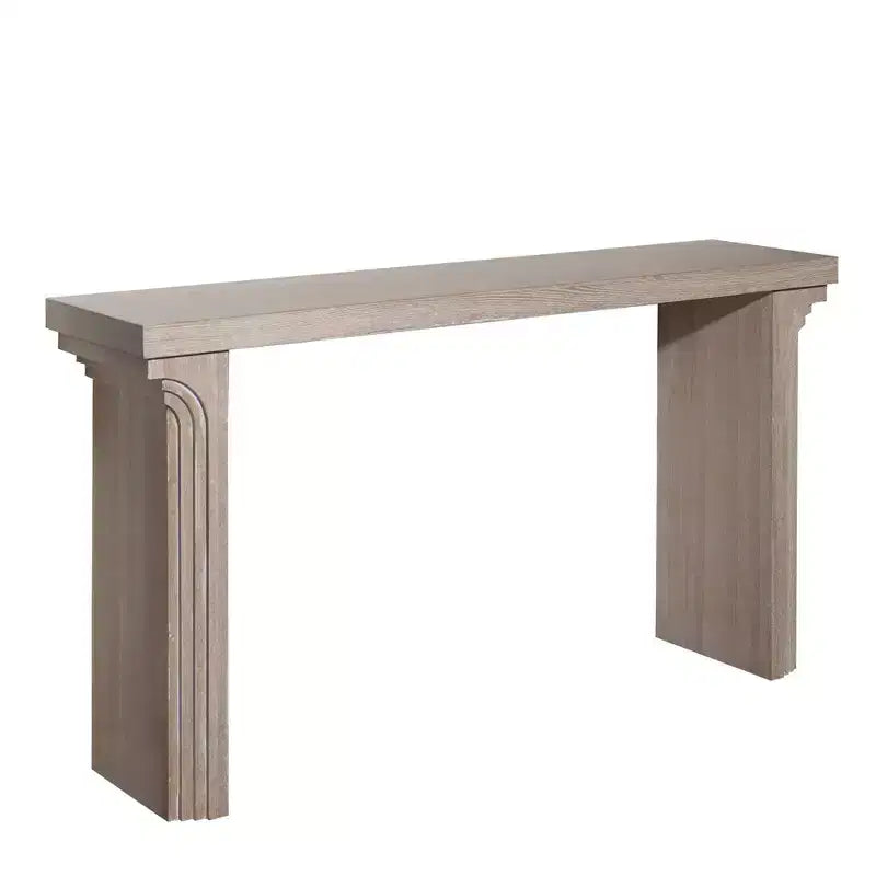 Okak 58IN Minimalist Console Table with Curved Leg Design, Hallway Table with Thick Tabletop and Legs, Entryway Table for Living Room, Foyer