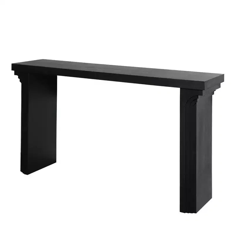 Okak 58IN Minimalist Console Table with Curved Leg Design, Hallway Table with Thick Tabletop and Legs, Entryway Table for Living Room, Foyer