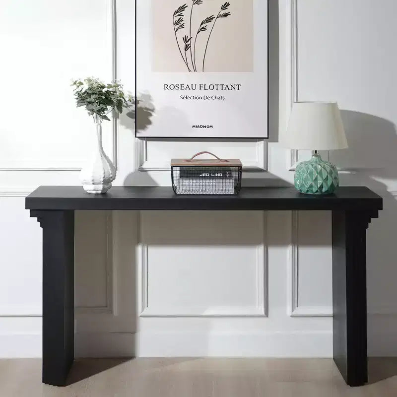 Okak 58IN Minimalist Console Table with Curved Leg Design, Hallway Table with Thick Tabletop and Legs, Entryway Table for Living Room, Foyer