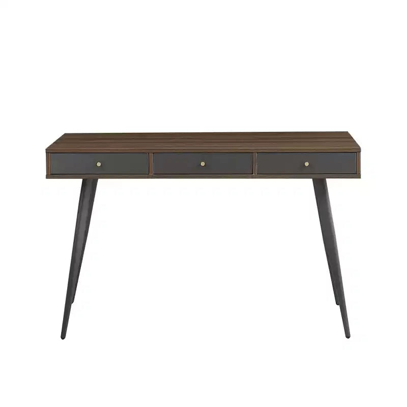 Okak 47.24IN Modern Office Desk with Minimalism Design, Computer Desk with 1 Drawers and 2 Shelves, Small Desk for Home, Office