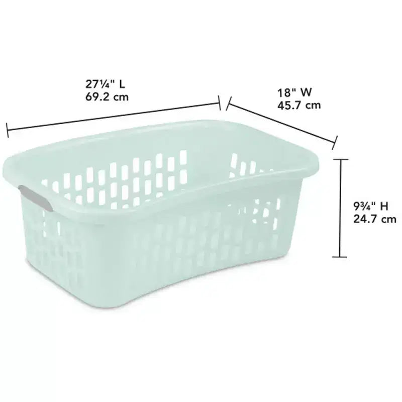 Sterilite HipHold Laundry Basket, 1.5 Bushel Plastic Clothes Hamper, Mint, 24 Pk