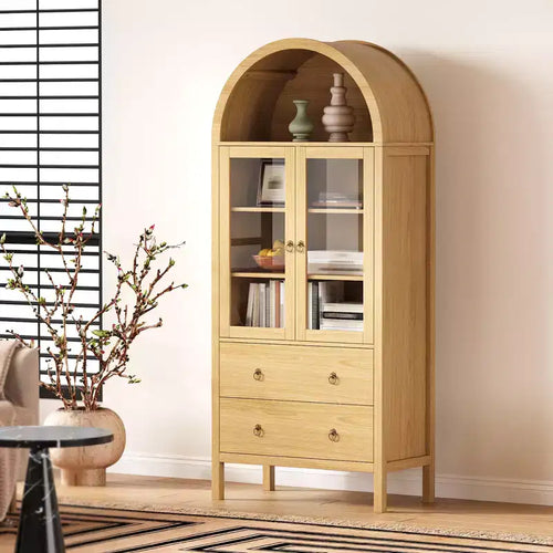 71 Tall Arched Kitchen Pantry, Modern Farmhouse Wood Kitchens Storage Cabinets for Kitchen, Dining Room