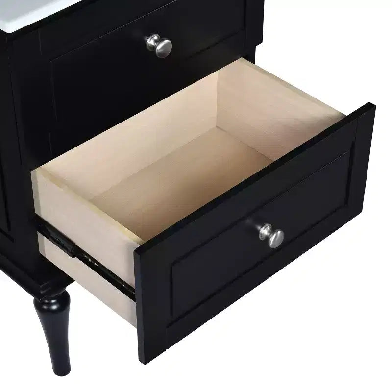 24 Small Bathroom Vanity with Sink, Bathroom Storage Cabinet with Drawers, Black