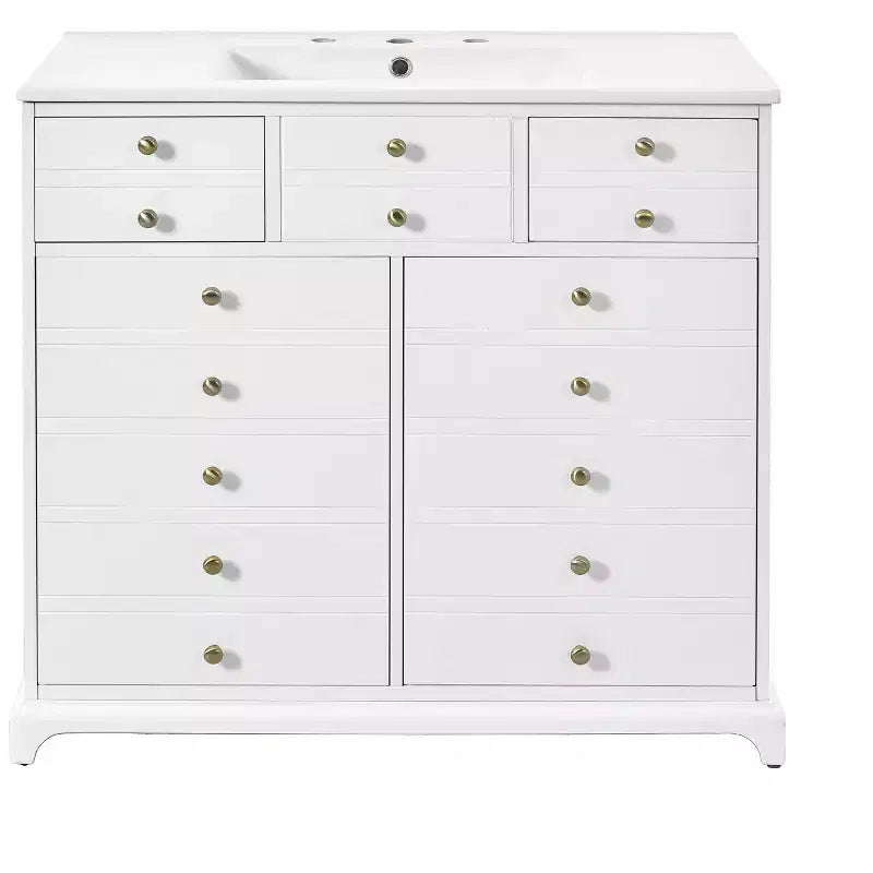 36 Bathroom Vanity with Sink, Bathroom Storage Cabinet with Drawers, Single Sink Bathroom Vanity with Soft Closing Doors
