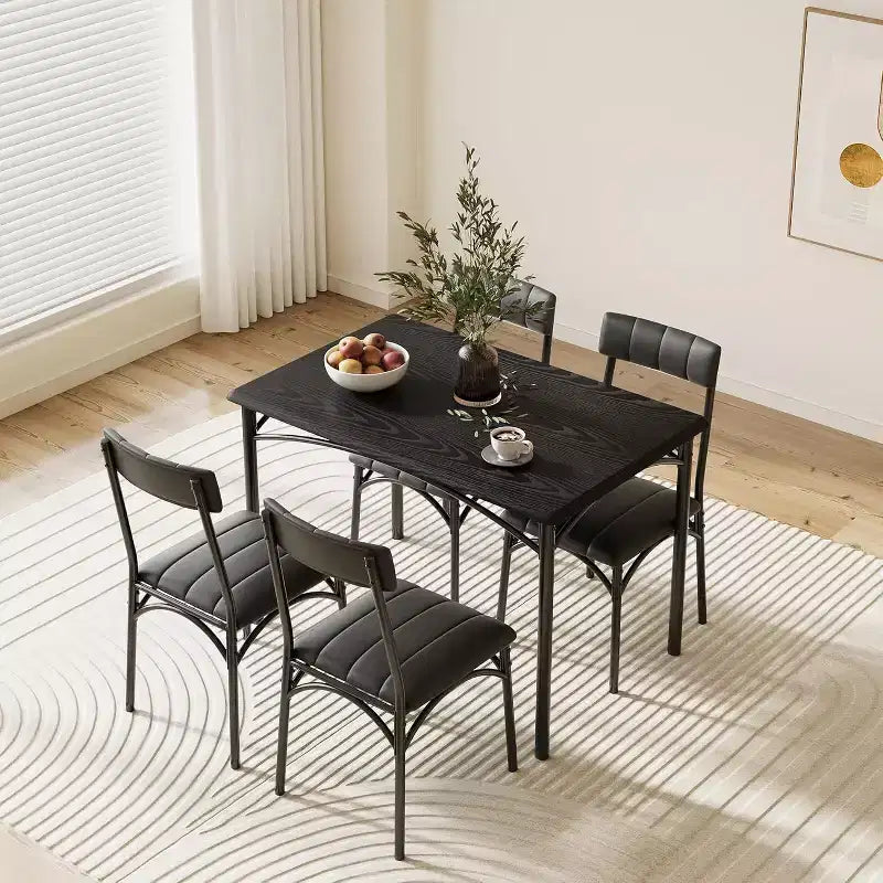 Kitchen Table and Chairs, Kitchen Table Sets with 4 Chairs, Dining Table Set Set for Apartments, Sturdy & Space-Saving