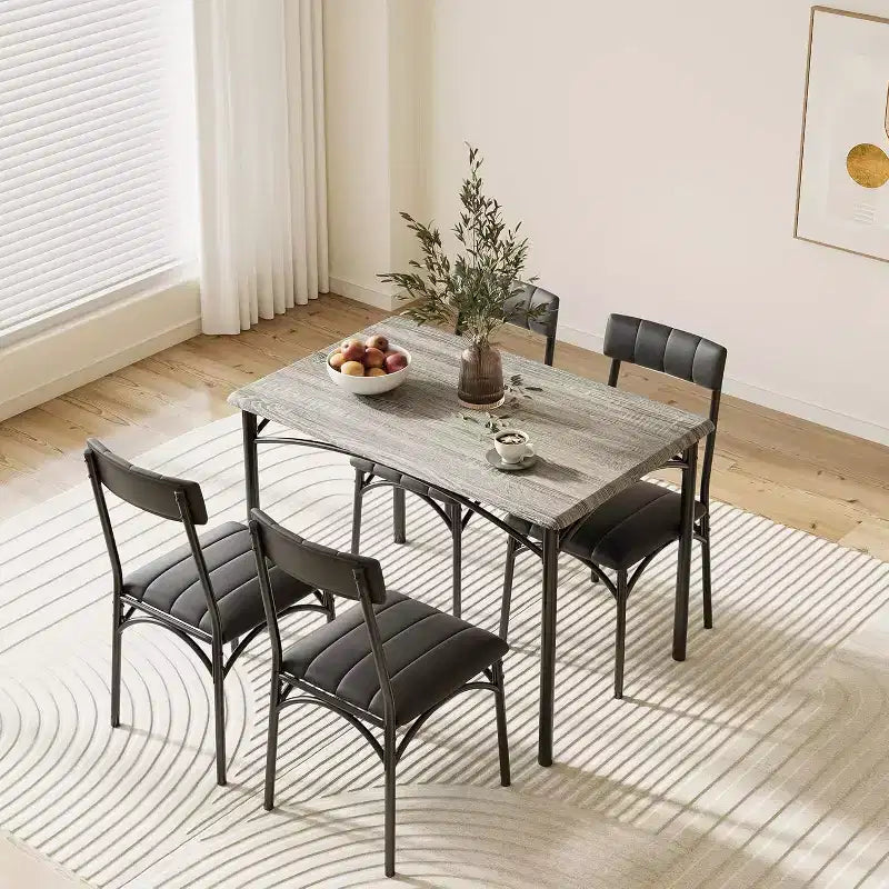 Kitchen Table and Chairs, Kitchen Table Sets with 4 Chairs, Dining Table Set Set for Apartments, Sturdy & Space-Saving