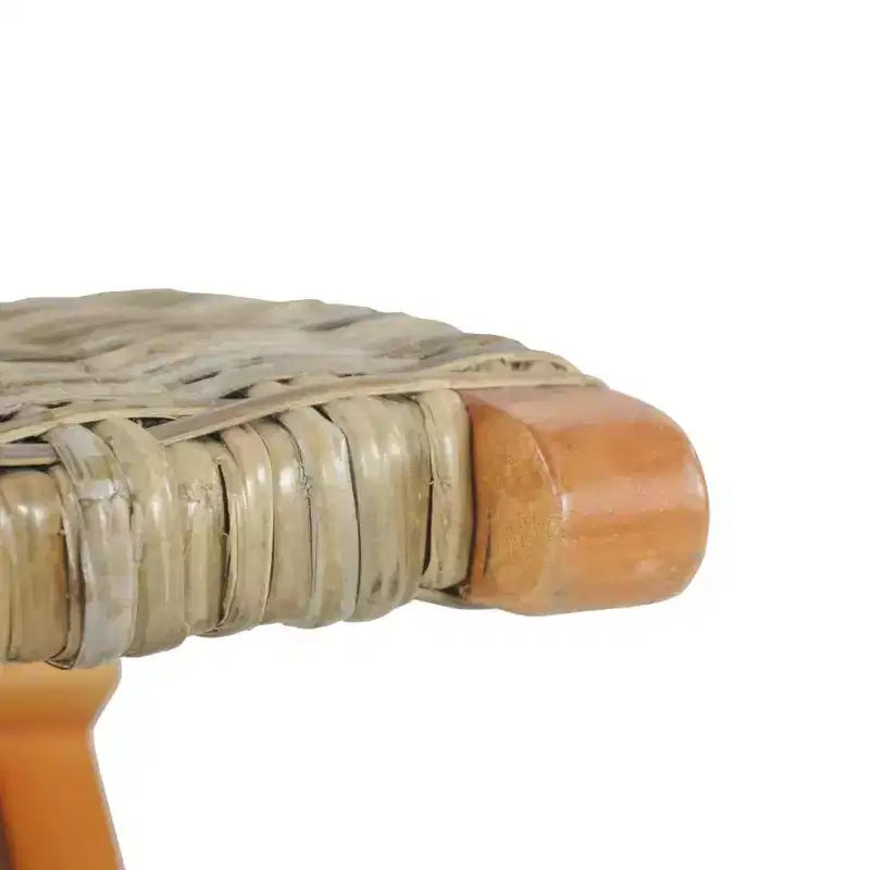 vidaXL Chair Accent Camping Chair Natural Kubu Rattan and Solid Wood Mahogany - White