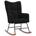 vidaXL Rocking Chair Accent Side Chair Padded Seat for Living Room Velvet - Black Without Footrest
